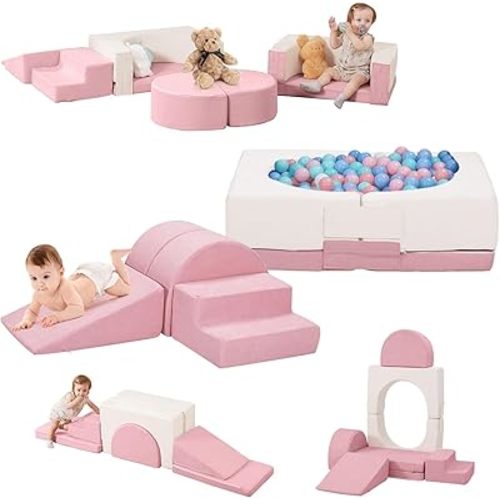Foam Climbing Toys for Toddlers, Climbing Blocks with Ball Pit