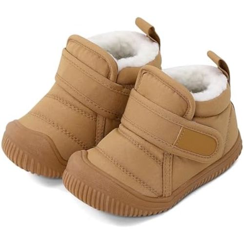 MK MATT KEELY Baby Winter Warm Shoes for Infant Boys Girls Toddler Plush Lining Snow Boots Soft Sole Non-Slip Walking Shoes Outdoor Faux Fur Booties