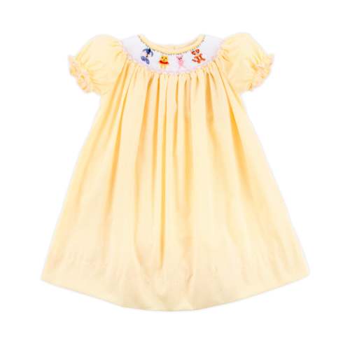 Pooh Bear Friends Smocked Bishop Dress