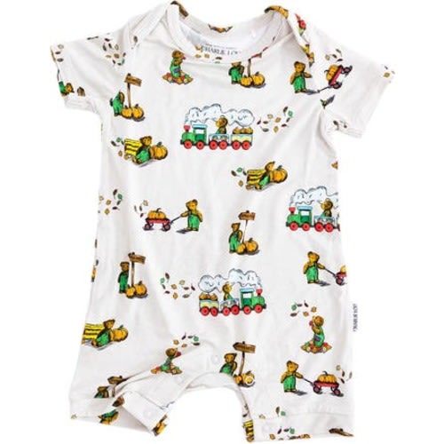 Corduroy Shortie Snap Romper, 3-6M