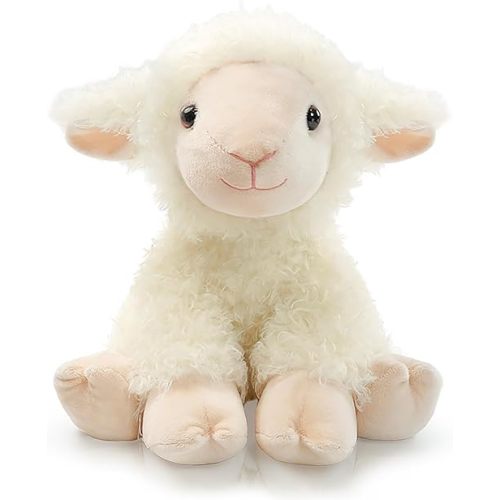 Plush Lamb Sitting Toys Stuffed Animal, Realistic Sheep Stuffed Animal Toy Characters Stuffed Filled in Limbs 8.5 Inch Soft Huggable Gifts for Kids with Stuffed Animals Birthday Gift for Girls Boys