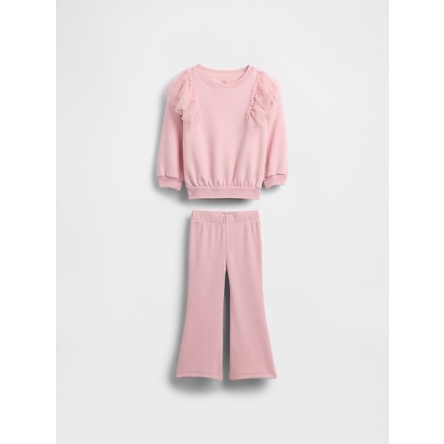 Baby & Toddler Tulle Sweatshirt & Rib Flare Leggings Set