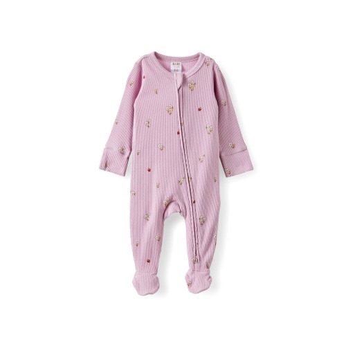 Organic Pointelle Zip All In One Romper, 3-6M