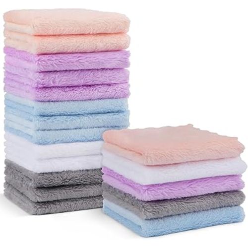 Orighty Baby Washcloths 18-Pack, Premium Microfiber Baby Bath Face Towels, Super Soft and Absorbent Babies Towels for Newborn, Infants and Toddlers, Natural Infant Wipes for Delicate Skin, 9x9 Inch