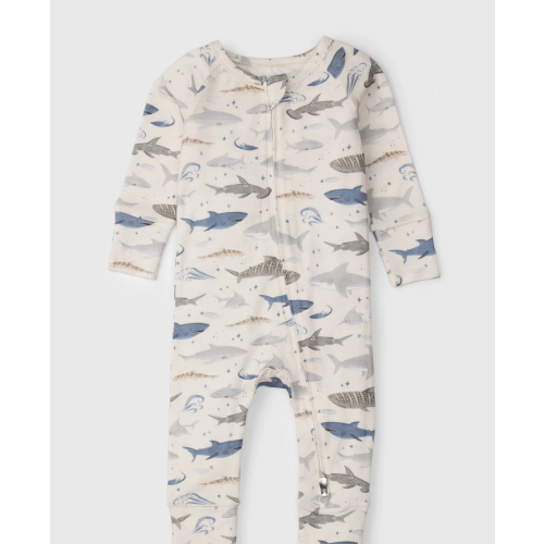 Baby Sleeper TENCEL™ - Smiley Sharks - 0 to 3 months