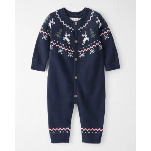 Baby Organic Cotton Fair Isle Sweater Knit Jumpsuit - Little Planet | Carter's