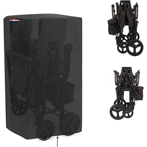 Waterproof Wagon Cover Compatible with Jeep Wagon Stroller (30" L x 25" W x 42" H)