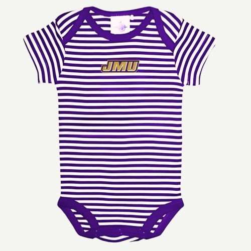 JMU Embroidered Striped Infant Bodysuit