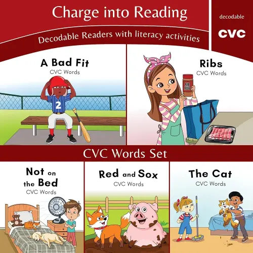 Charge into Reading Decodable Books (Stage 1.5): 5 CVC Decodable Readers to Help Kindergarten and First Grade Beginning Readers Learn to Read