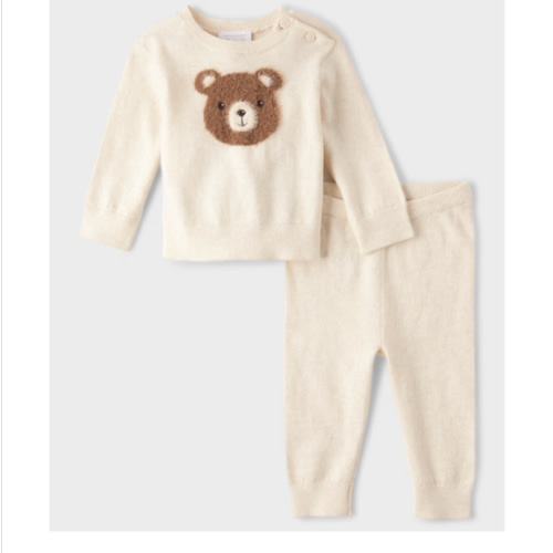 Baby Boys Striped Sweater 2-Piece Playwear Set - Tan