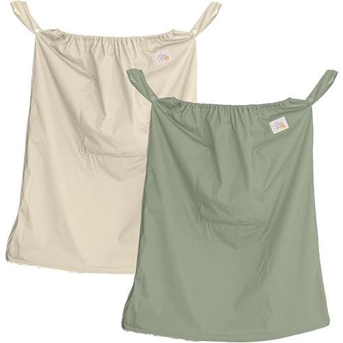 LA PETITE OURSE Baby Diaper Bag for Newborn Essentials – Reusable Waterproof Diaper Pail Liner for Soiled Diapers, Recycled Polyester, Zipper Closure, 65 x 50 cm, Pack of 2