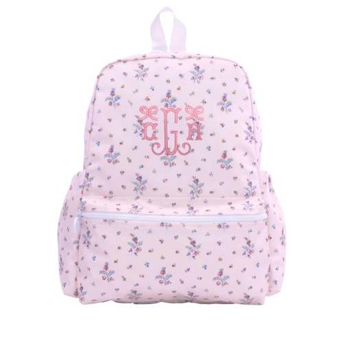 Pink Fleurie Embroidered Backpack
