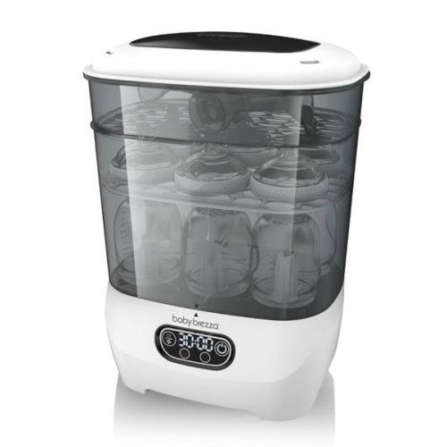 Baby Brezza Bottle Sterilizer and Dryer Advanced – 33% Faster - Largest Capacity Steam Sanitizer - Universal Sterilization Machine for All Bottles + Pump Parts - HEPA Air Filter