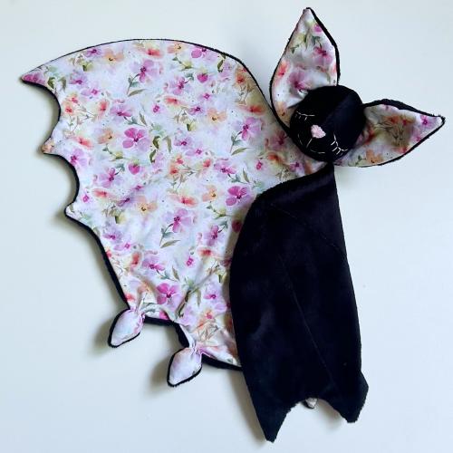 Flowers baby bat lovey blanket for girl