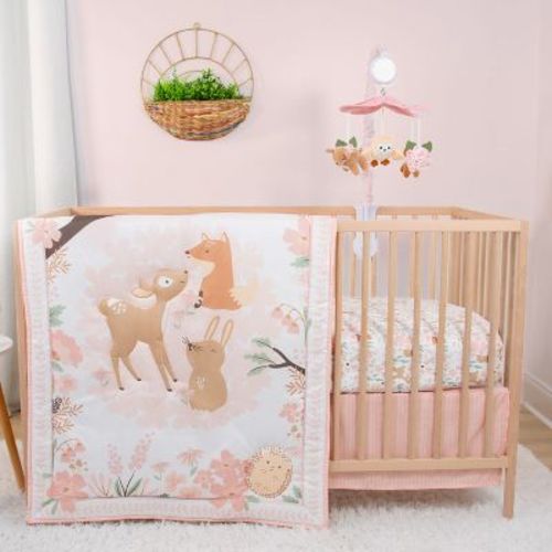 The Peanutshell Fairytale Forest Crib Bedding Set and Mobile - 4 Piece Set