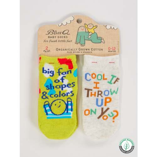 Big Fan Of Shapes & Colors/ Cool If I Throw Up On You? Baby Socks