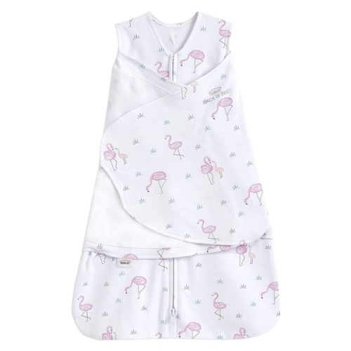 HALO 100% Cotton Sleepsack Swaddle, 3-Way Adjustable Wearable Blanket, TOG 1.5, Flamingos, Newborn, 0-3 Months