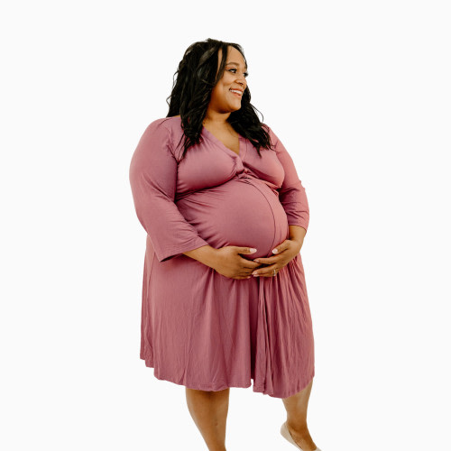 Lila Maternity Lila Labor & Postpartum Gown - Dusty Rose, Large