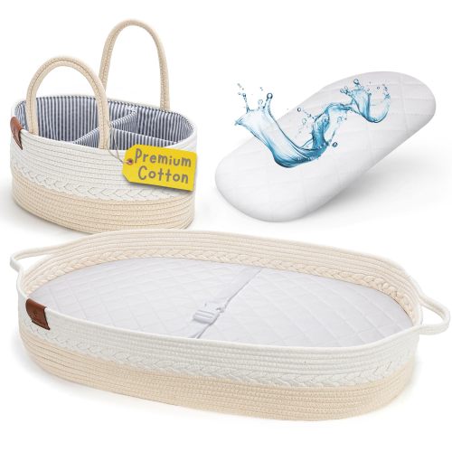 SwiftSleep Baby Changing Basket for Baby Dresser, Moses Baskets for Newborn, Baby Moses Basket Changing Basket for Dresser, Changing Pad Ba