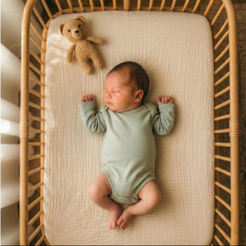 Organic Muslin Fitted Sheet: Handmade Baby/Toddler Bedding, Custom Size