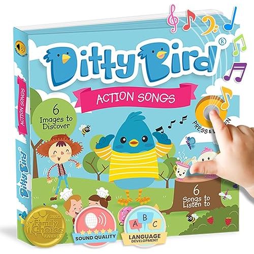 Ditty Bird Musical Books for Toddlers | Fun Children's Nursery Rhyme Book | I’m a Little Teapot Book with Sound | Interactive Toddler Books For 1 Year Old to 3 Year Olds | Sturdy Baby Sound Books