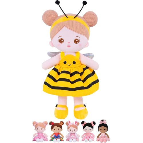 OUOZZZ 12.6" Soft Baby Doll - Toys for 1 Year Old Girl Ideal Birthday Baby Girl Gift, Snuggle Buddy for Infants Yellow Bee Dress