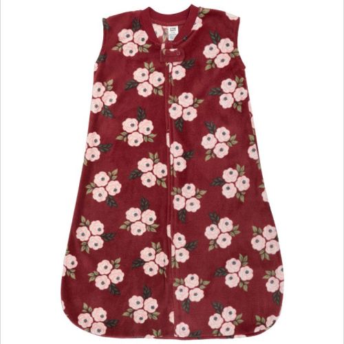 Hudson Baby Infant Girls Fleece Sleeping Bag, Sack, Blanket, Burgundy Floral