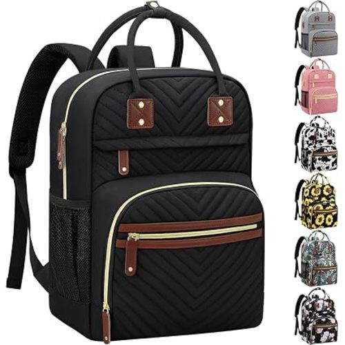 Tenot Diaper Bag Backpack for Women with Insulated Pockets Black | Large Capacity, Multifunctional, Waterproof, Travel Baby Diaper Bags for Mom,Dad,Baby Girl Boy