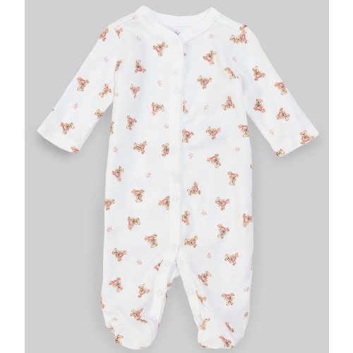 Ralph Lauren Baby Girls Newborn Long-Sleeve Polo Bear Footie Coverall