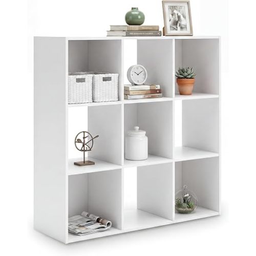 Signature Design by Ashley Onita 9 Cube Storage Organizer, White Bookshelf