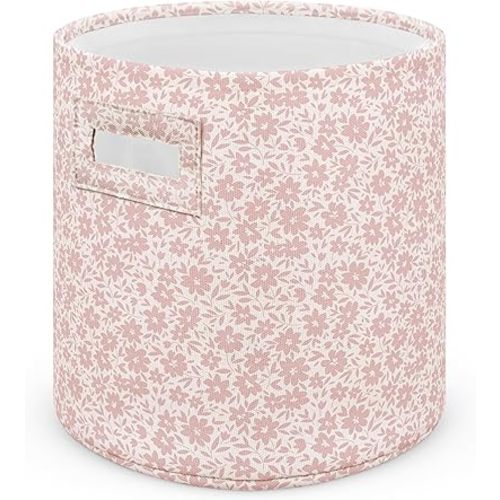 Sorrel + Fern Nursery Storage Basket (Antique Rose), Soft Collapsible Fabric Toy Bin, Magic Forest-Inspired Organizer for Playroom or Nursery, Gender-Neutral Decor, 13 × 13 Inches