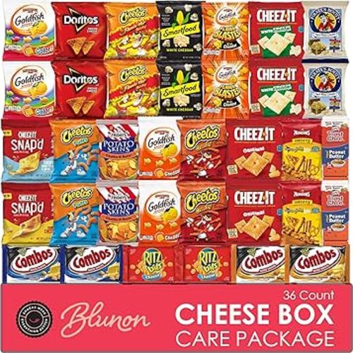 Cheese Crackers and Cheese Snacks - Variety Pack Assortment - Sampler Bulk Care Package Gift Box (36 Count)