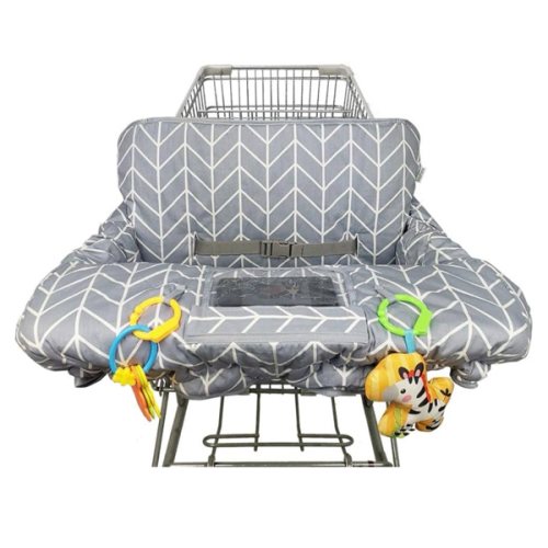 Shopping Cart Cover for Baby ICOPUCA Cotton High Chair Cover, Reversible, Machine Washable for Infant, Toddler, Boy or Girl (Grey Arrow Print)