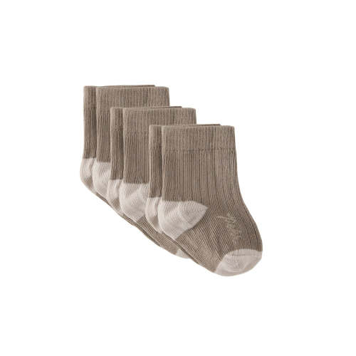 Newborn Crew Socks 3-Pack - Mushroom