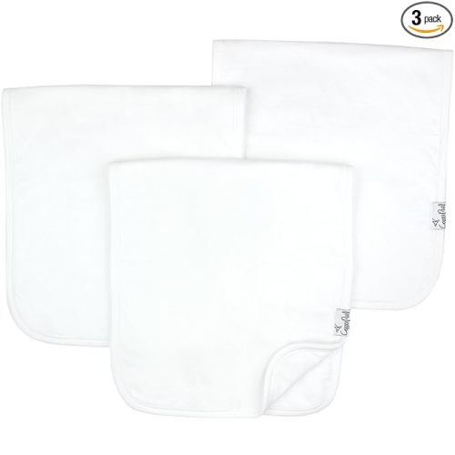 Copper Pearl Premium Baby Burp Cloths (White Basics Set)