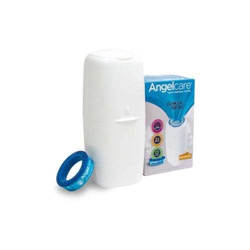 Angelcare Odour Seal Nappy Disposal System With 1 Refill Cassette Starter Kit
 - White