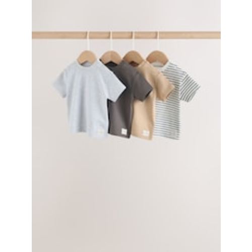 Buy Mono/Neutral Short Sleeve Baby T-Shirts 4 Pack (0mths-2yrs) from Next USA