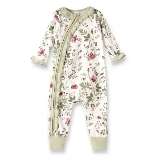 Pretty Petals Bamboo Zipper Romper