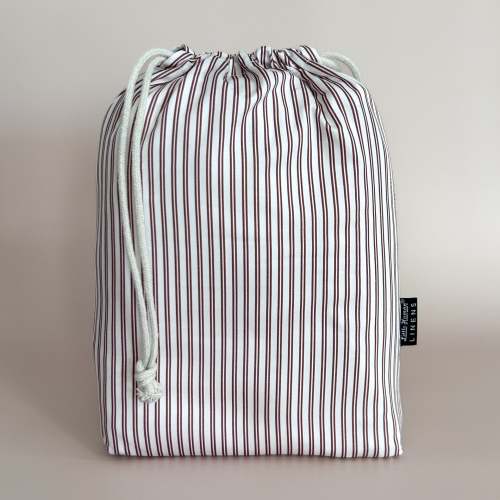 European / Large Cot Waterproof Sheet - Mocha Pinstripe