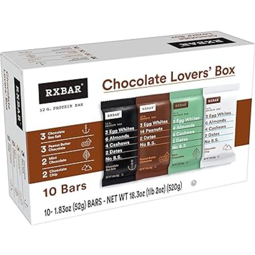 RXBAR Protein Bars, 12g Protein, Gluten Free Snacks, Chocolate Lovers Variety Pack, 4 Flavors, 10 Count (Pack of 1)