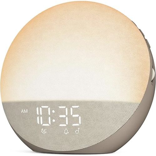 Sunrise Alarm Clock White Noise Machine: Natural Wake Up Light - Dimmable Clock with Bluetooth Speaker for Bedroom - 25 Sleep Sounds for Baby Adults Kids Cocoa