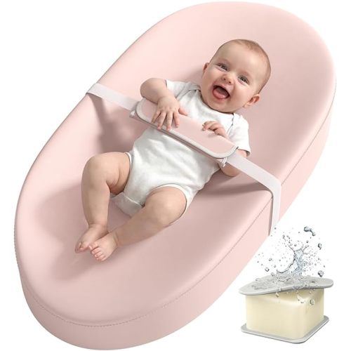 Wipeable Changing Pad for Dresser Waterproof Leather Baby Diaper Changing Pads Washable Nursery Change Mat Pink