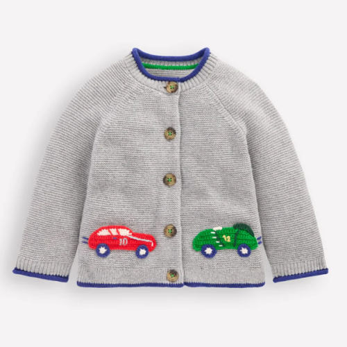 Gilet fantaisie à logo-Voitures gris chiné | Boden FR