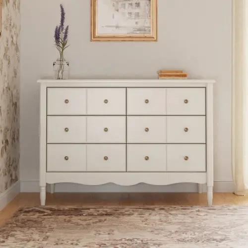 Liberty 6 Drawer 48" W Double Dresser - Warm White
