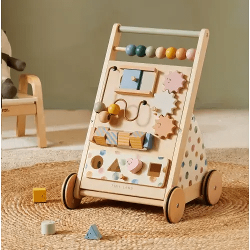 Tiny Land® Versatile Natural Wooden Baby Walker