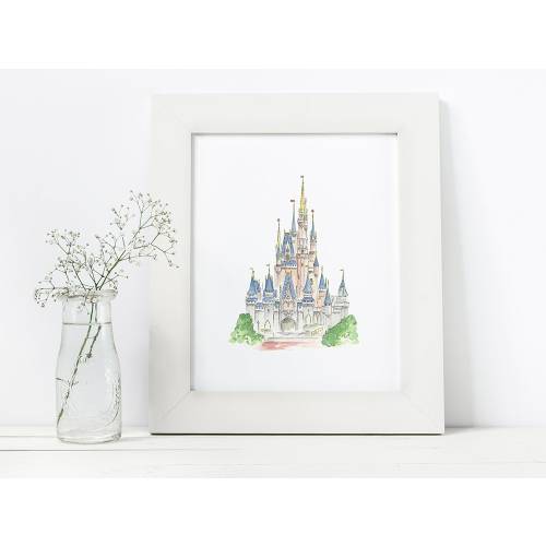 Walt Disney Castle - Orlando, Florida - Watercolor Disney Painting - Watercolor Castle - Cinderella Castle - Disney World