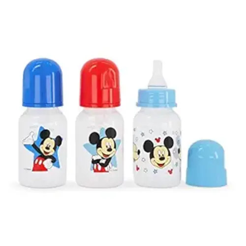 Baby Bottles 5 oz for Boys and Girls| 3 Pack of Disney "Mickey Starboy" Infant Bottles for Newborns and All Babies | BPA-Free Plastic Baby Bottle for Baby Shower - 5.0 ounces