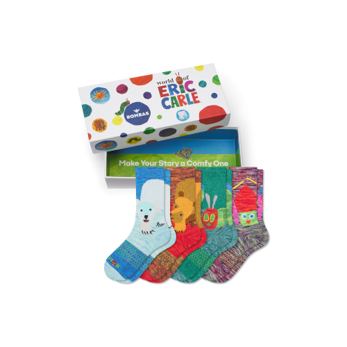 Youth Eric Carle Calf Sock 4-Pack Gift Box