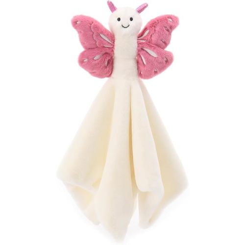Apricot Lamb Rose Pink Butterfly Soft Loveys Security Blanket 14''