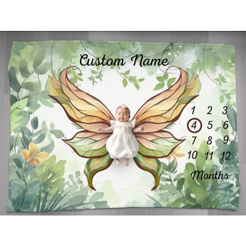 Forest Fairy Nursery Milestone Blanket, Baby Shower Gift, Nursery Decor, Newborn, Keepsake, Essentials, Unique, baby girl, 2307ForF